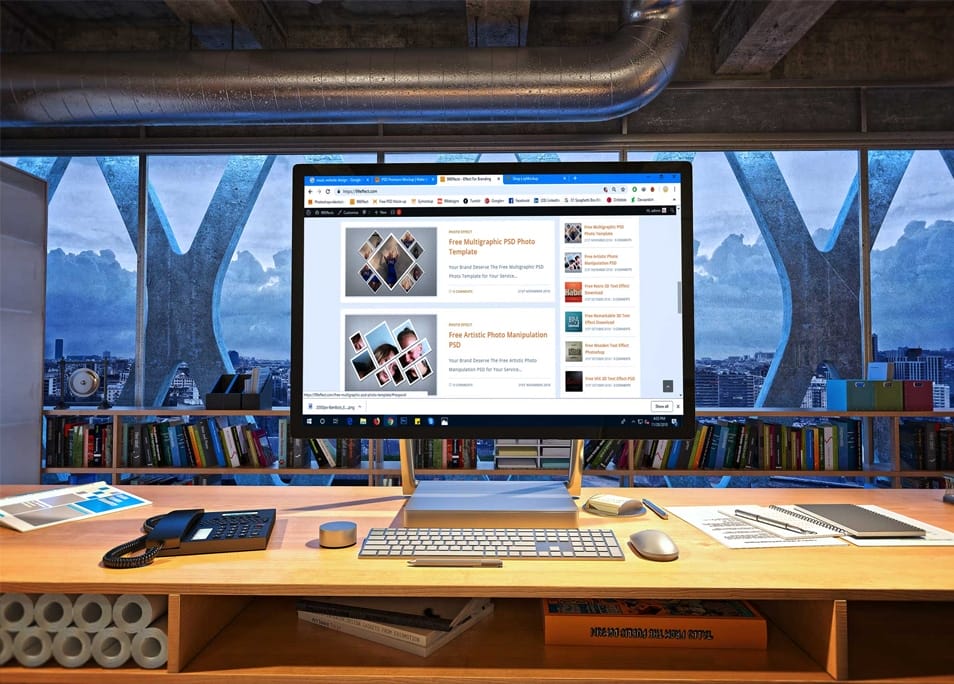 Free Desktop Website Presentation Mockup