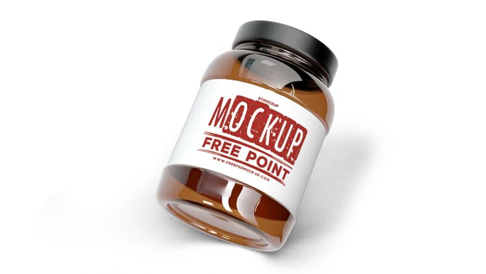 Free Download PSD Side View Supplement Jar Mockup
