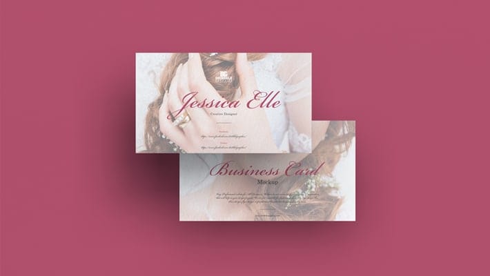 Free Floating 3.5×2 Business Card Mockup PSD