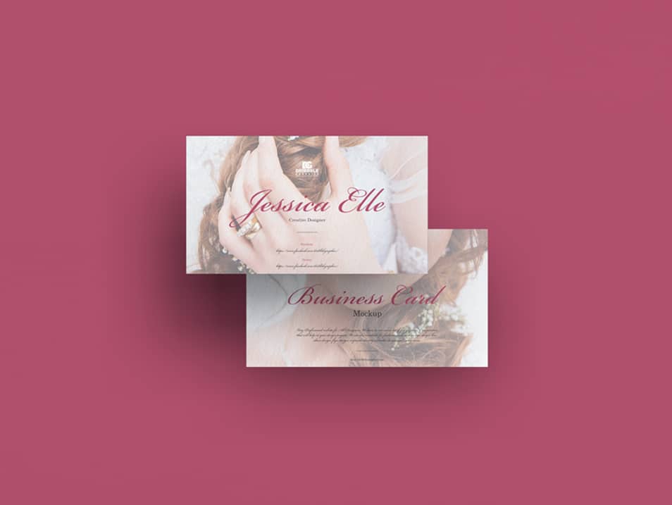 Free Floating 3.5×2 Business Card Mockup PSD