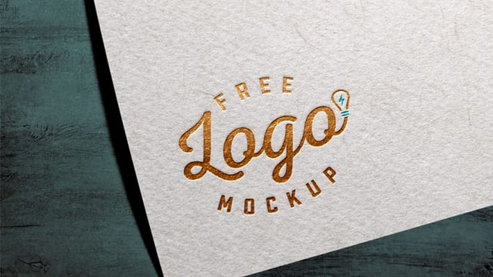 Free Gold / Silver Foil Textured Card Logo Mockup PSD