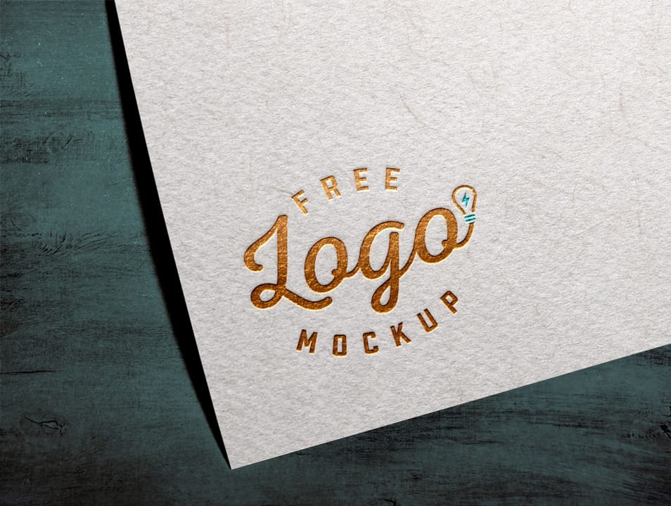 Free Gold / Silver Foil Textured Card Logo Mockup PSD