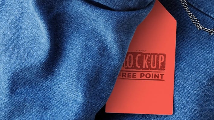 Free Jeans Tag Design Mockup