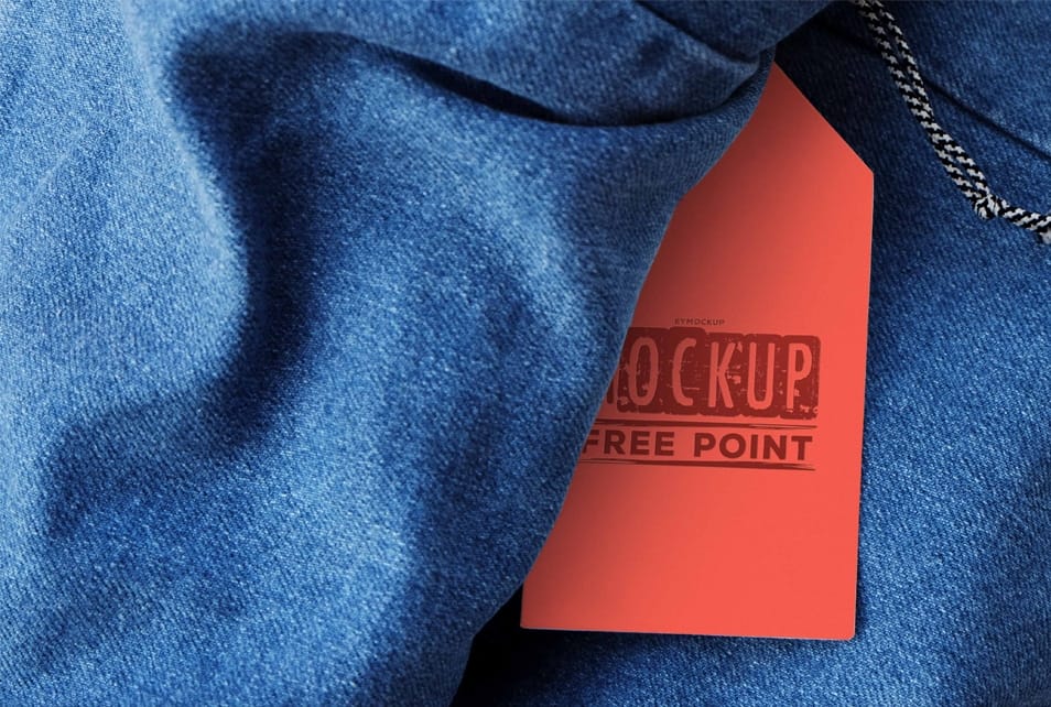 Free Jeans Tag Design Mockup
