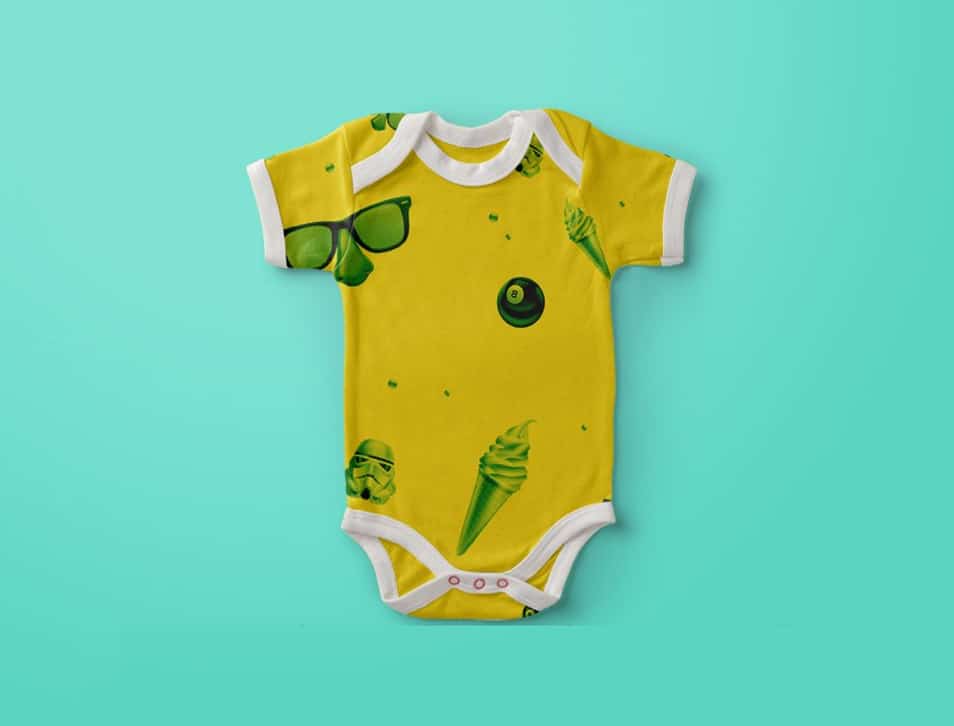 Free Mockups Baby Suit Presentation