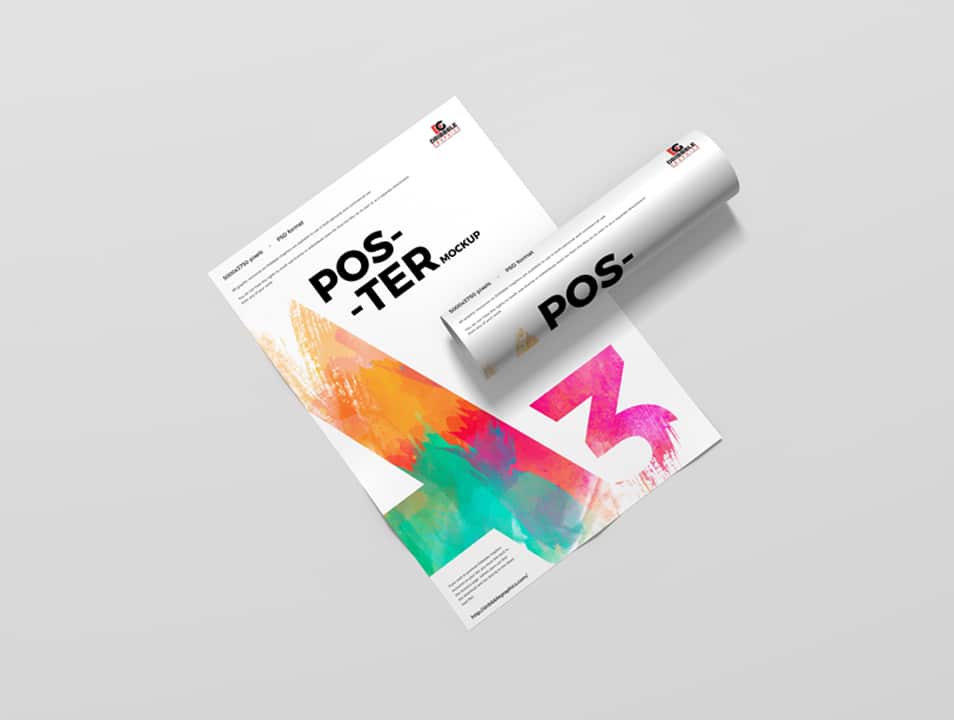 Free Modern A3 Poster Mockup