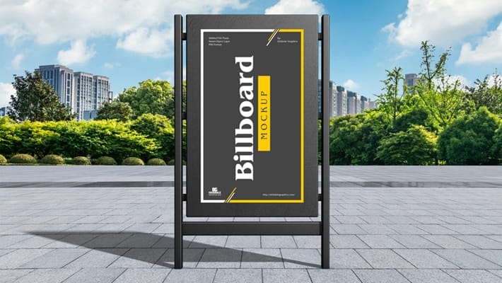 Free Modern City Advertising Billboard Mockup