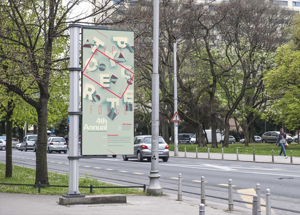 Free Outdoor Advertising Banner PSD Mockup