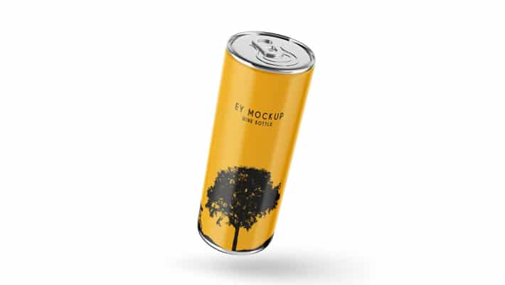 Free PSD Energy Booster Drink Can Mockup