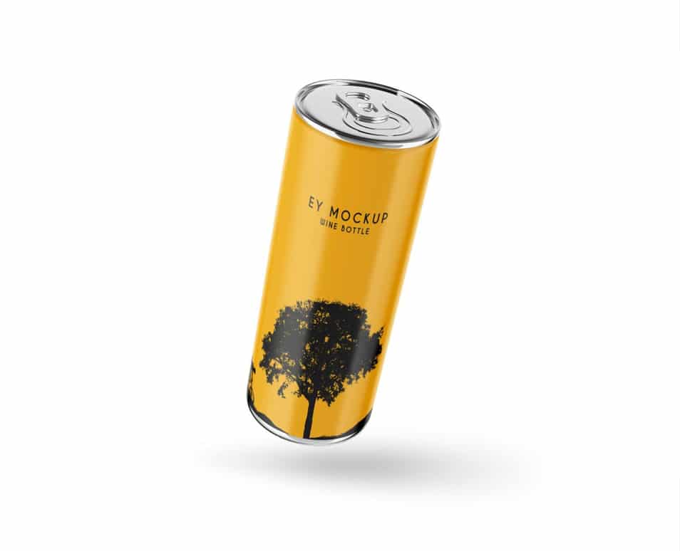 Free PSD Energy Booster Drink Can Mockup