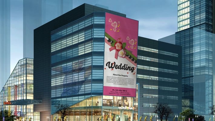 Free PSD Office Outdoor Billboard Mockup