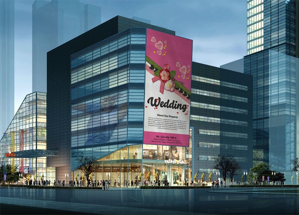 Free PSD Office Outdoor Billboard Mockup