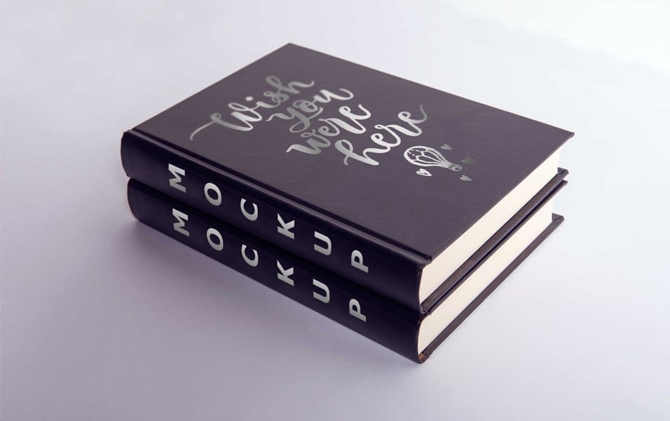 Free PSD Two Leather Book Front Cover Design Mockups