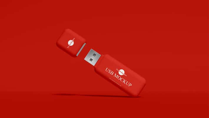 Free PSD USB Mockup Design