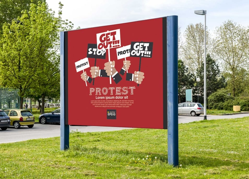 Free Protest Advertising Banner Mockup