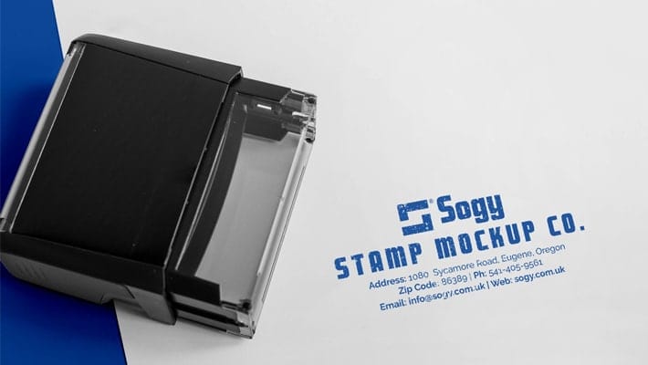 Free Self-Inking Rubber Stamp Mockup PSD