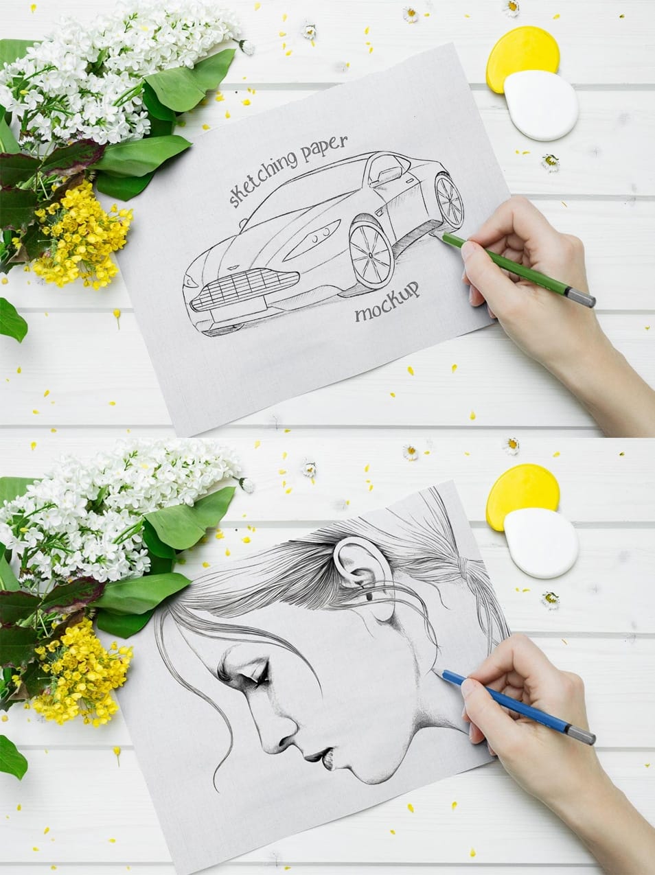 Free Sketching Paper Mockup PSD