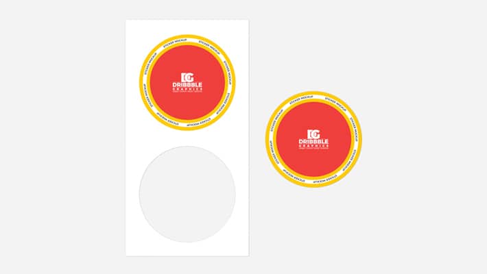 Free Top View Branding Sticker Mockup