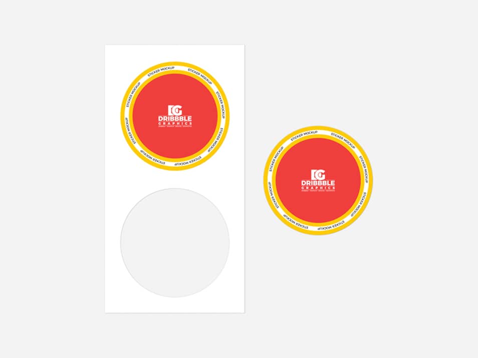 Free Top View Branding Sticker Mockup