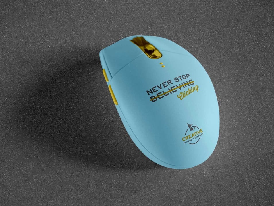 Free Traditional Wireless Mouse Mockup PSD