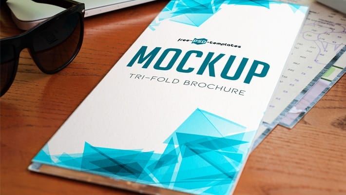 Free Tri-Fold Brochure Mock-up in PSD