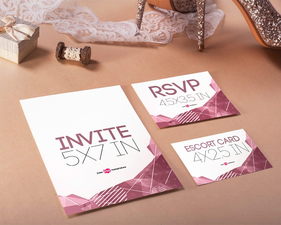 Free Wedding Invitation Mock-up in PSD