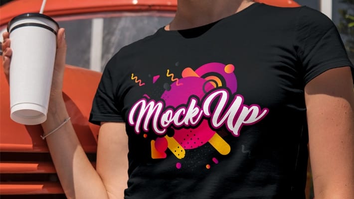 Girl T-Shirt Free PSD Mockup