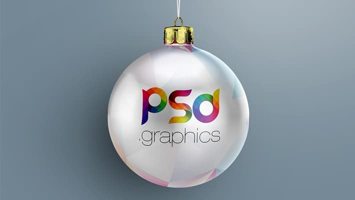 Hanging Christmas Ball Mockup