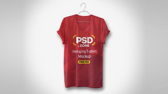Hanging T-Shirt Mockup PSD