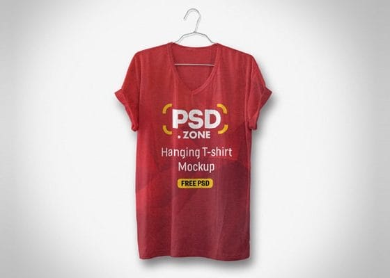 Hanging T-Shirt Mockup PSD