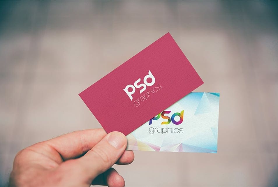 Holding Business Card in Hand Mockup