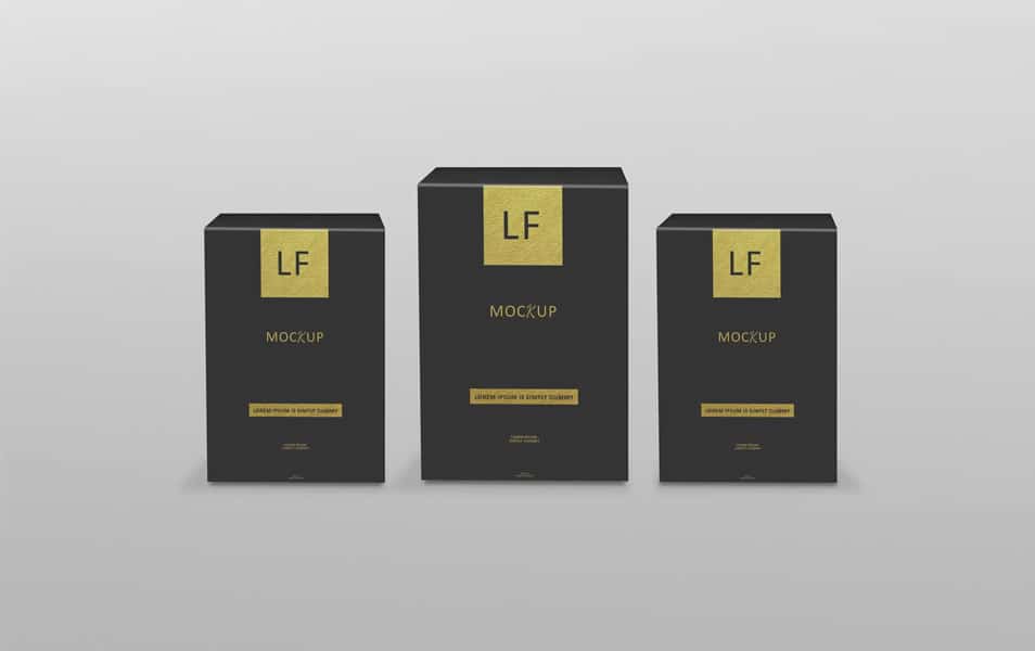 New Black Box Packaging Mockup