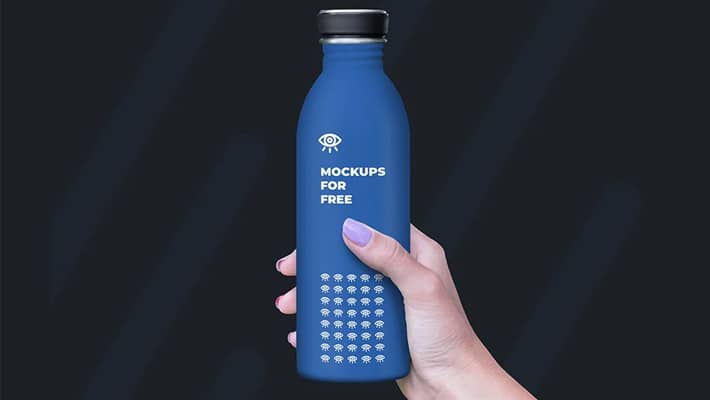 Plastic Bottle in Hand Mockup