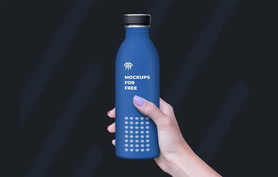 Plastic Bottle in Hand Mockup