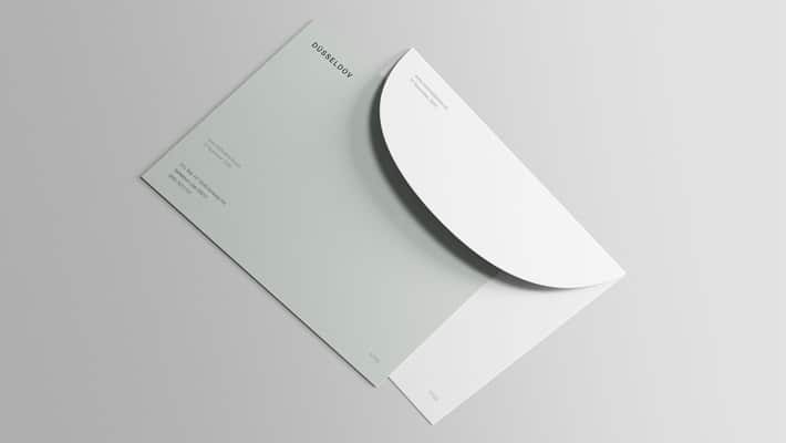 Postcard with Envelope Mockup