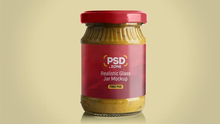Realistic Glass Jar Mockup PSD