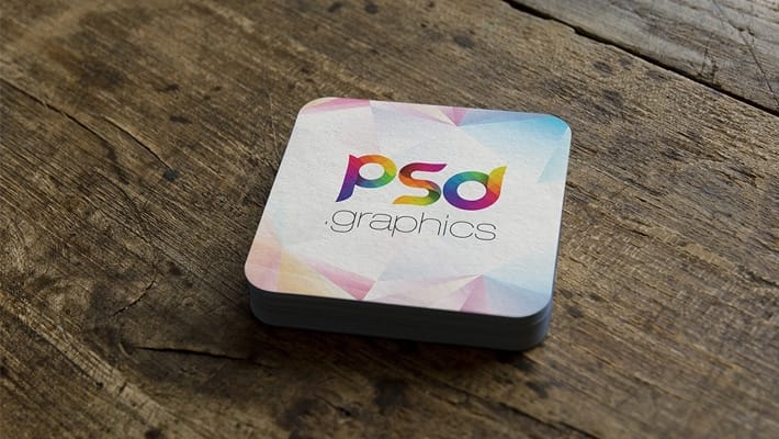 Square Business Card Mockup