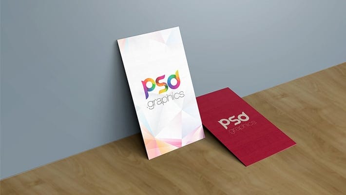 Vertical Business Card Mockup PSD Template