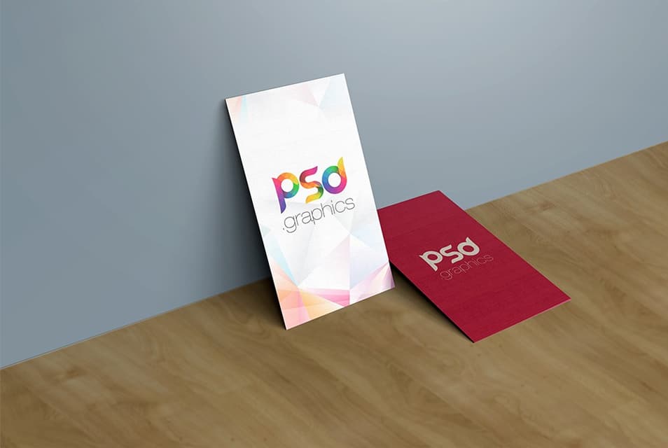 Vertical Business Card Mockup PSD Template