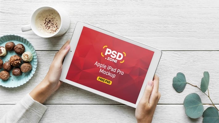 iPad Pro on Restaurant Table Mockup