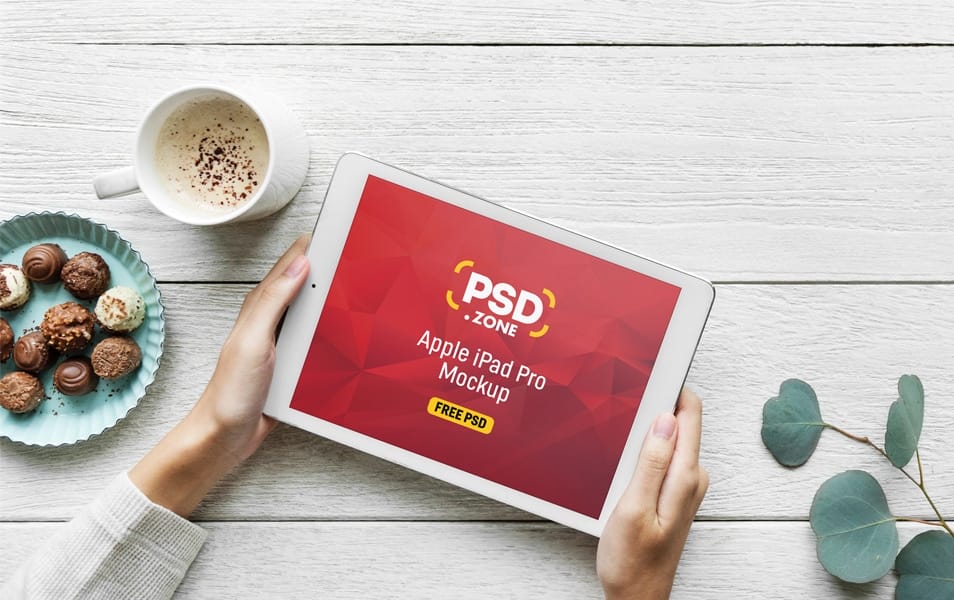 iPad Pro on Restaurant Table Mockup