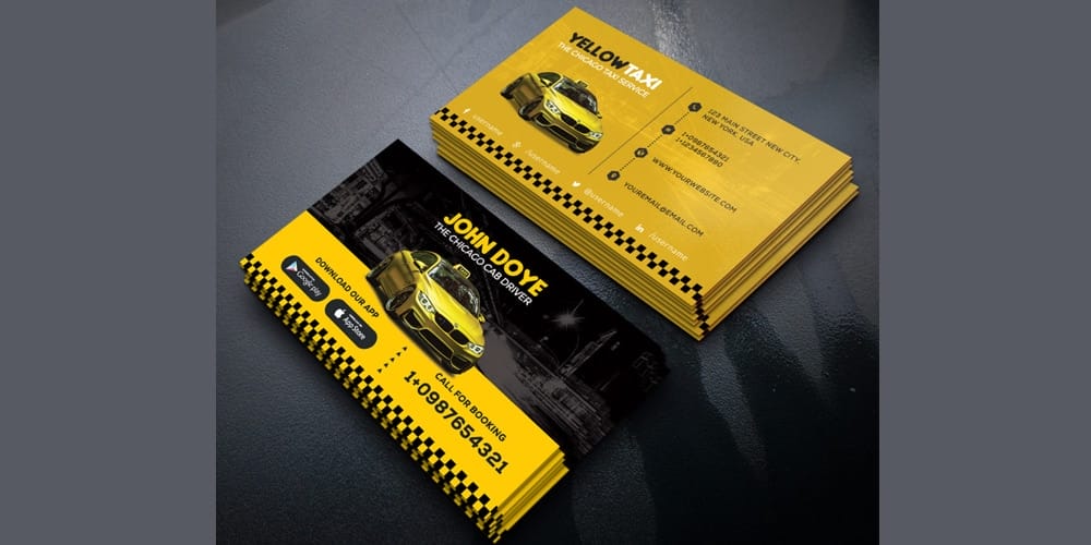 Taxi Service Creative Business Card Template