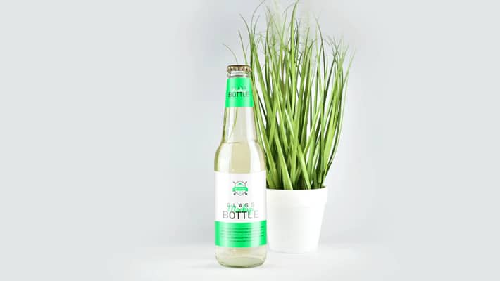 330ml Clear Glass Bottle Mockup