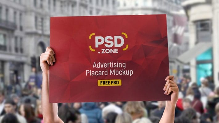 Advertising Placard Mockup Free PSD