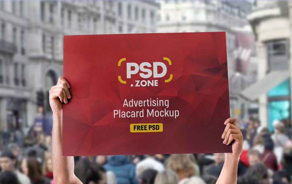 Advertising Placard Mockup Free PSD