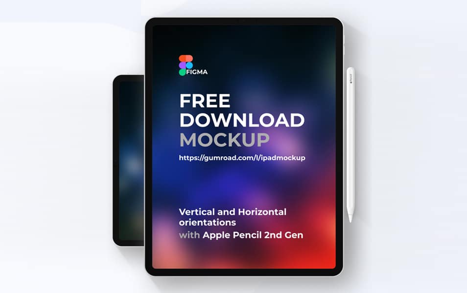 Apple iPad Pro and Pencil - Free Figma Mockup