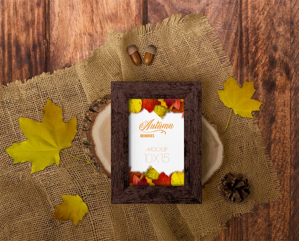 Autumn Frame Free Mockup in PSD
