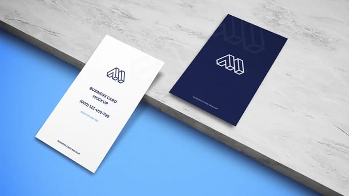 Business Cards on Ceramic Mockup