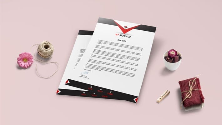 Company Letterhead PSD Mockup