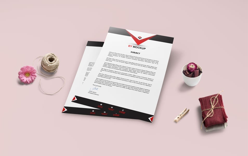 Company Letterhead PSD Mockup